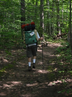 Dad on day one, mere minutes into the hike